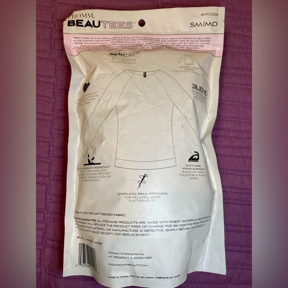 Women’s Black Fromm BeauTees Just A 3-QTR Inch Trim Tee Sz SM/MD - Picture 3 of 3